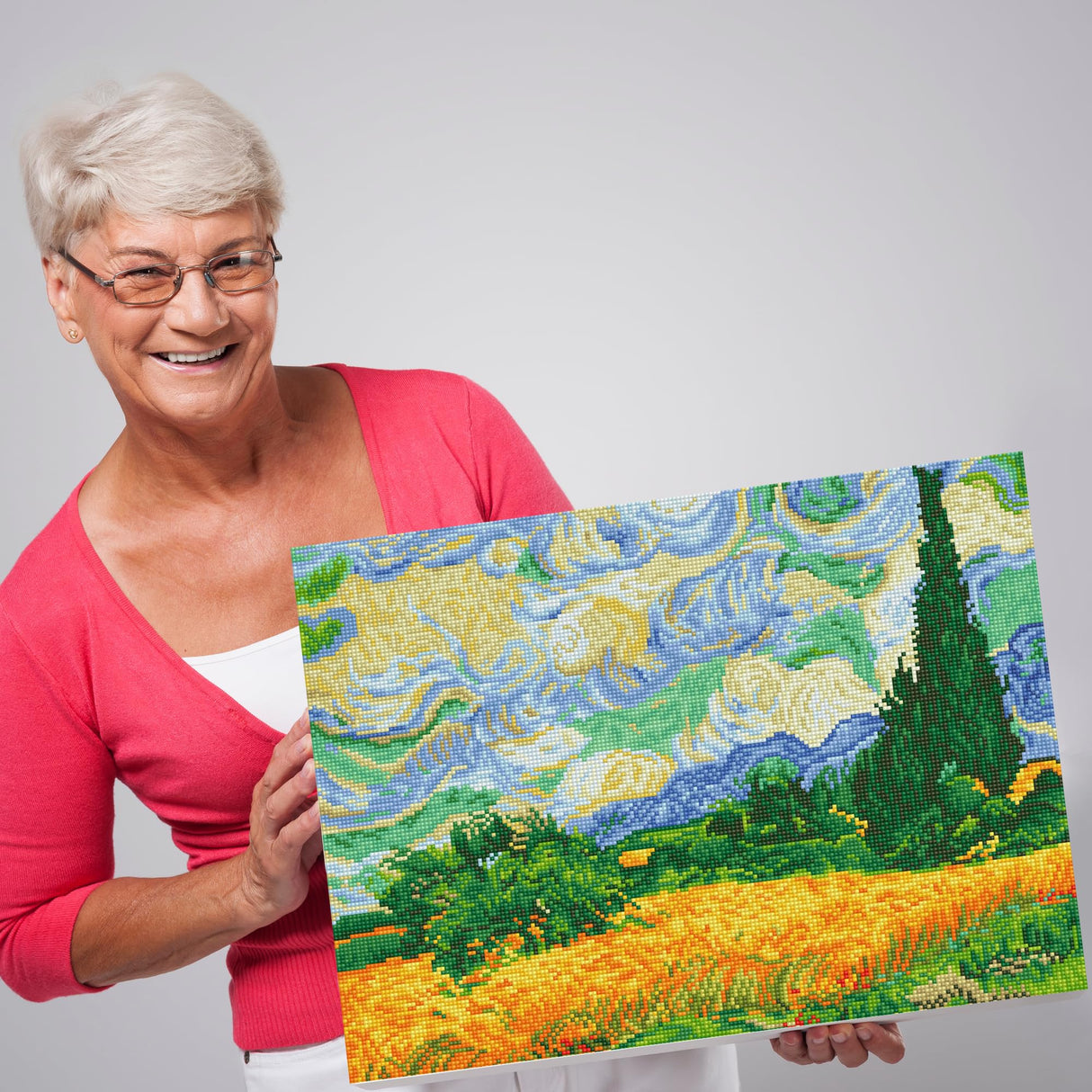 DIAMOND DOTZ Wheat Fields (Van Gogh) Scenery Diamond Painting Kits for Adults - Diamond Art Kits a Relaxing Creative Craft Kit with Dotz Gems 20"x15.3" DIAMOND DOTZ