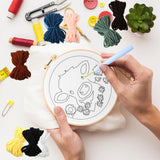 SmoothNovelty Cow DIY Punch Needle Kits for Beginners with Hoop Embroidery Fabric Instructions Thread Punch Needle Craft Set Easy for Starter Adults and Children Gift Decoration, 20x20cm-4 SmoothNovelty