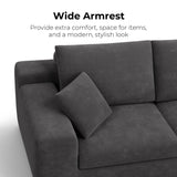 LIKIMIO 78" Loveseat Sofa in a Box, Cloud Boneless Couch with Comfy Deep Seat, No Assembly Required, Modern Upholstered Corduroy Sofa for Living Room, Apartment, Home Office, Dark Grey LIKIMIO