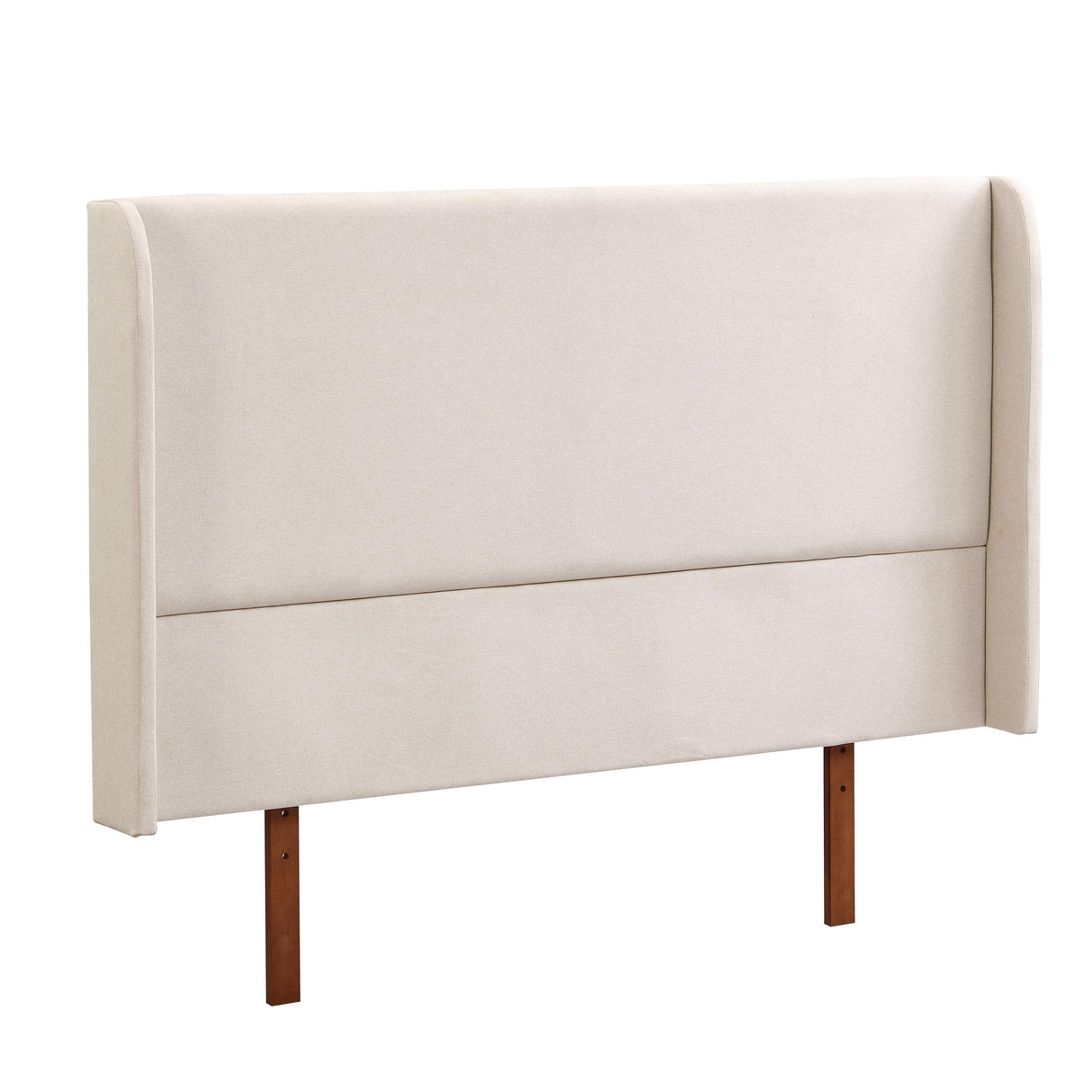 Merax King Size Bamboo Platform Bed, Mid-Century Bed Frame with Tall Upholstered Headboard, Wood Slat Support, No Box Spring Needed, Easy Tool-Free Assembly, Beige+Brown Merax