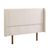 Merax King Size Bamboo Platform Bed, Mid-Century Bed Frame with Tall Upholstered Headboard, Wood Slat Support, No Box Spring Needed, Easy Tool-Free Assembly, Beige+Brown Merax