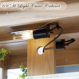 Eyisean Lighted Display Curio Cabinet 69" H China Cabinet with 4 Glass Doors, 6 Shelves, Freestanding Glass Display Cage Wine Cabinet Storage Rack for Bar and Liquor Storage (Oak) Eyisean