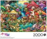 Buffalo Games - Aimee Stewart - Merry Mushroom Village Picnic - 2000 Piece Jigsaw Puzzle for Adults Challenging Puzzle Perfect for Game Nights - Finished Size is 38.50 x 26.50 Buffalo Games
