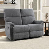 EBELLO Fabric Manual Reclining Sofa Couch, Recliner Loveseat Sofa with Sturdy Robust Metal Base, 2 Seats for Small Living Room, Bedroom and Meeting Room, Grey EBELLO
