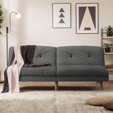 Homall Futon Couch, Modern Futon Sofa Bed with Adjustable Backrest, Convertible Sleeper Sofa Bed for Small Apartments, Loveseat, Office (Fabric, Grey) Homall