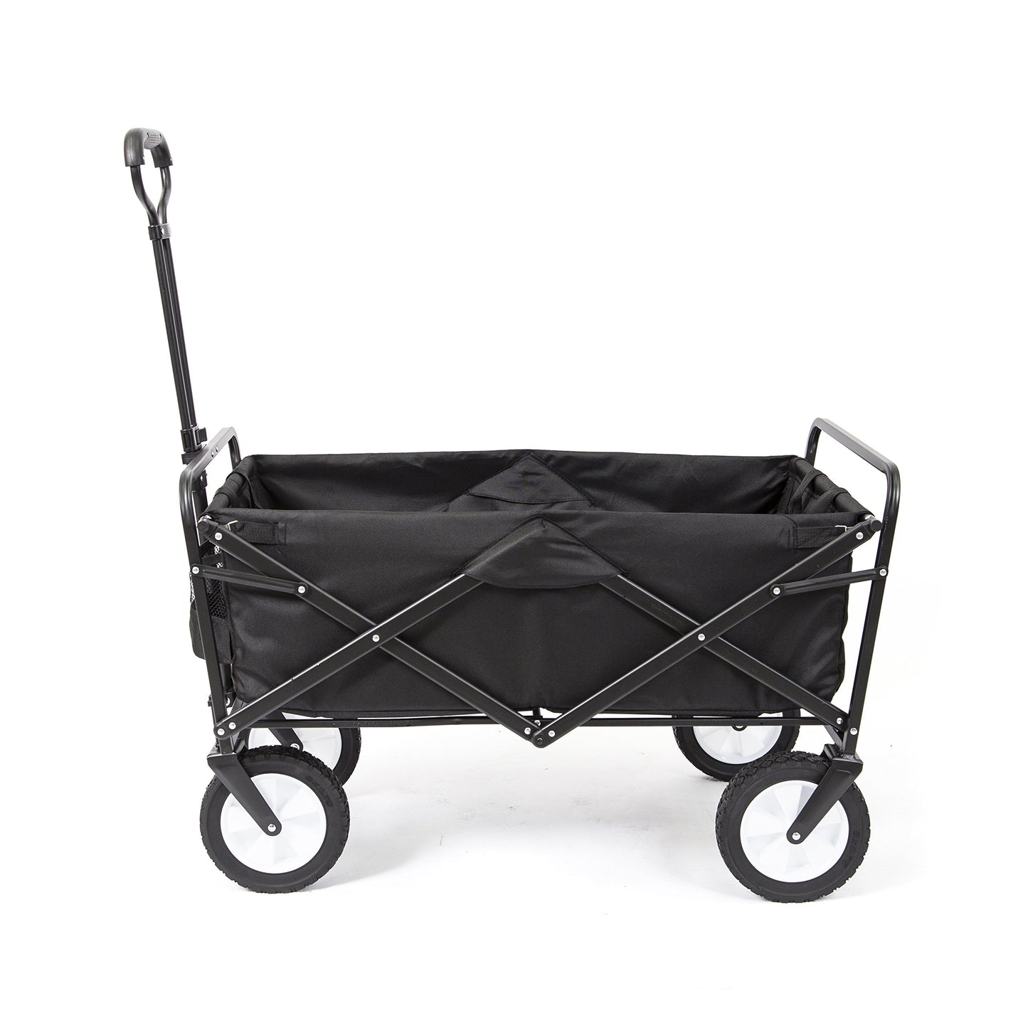 MacSports Collapsible Folding Outdoor Utility Wagon, Black - WoodArtSupply