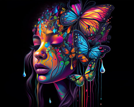 DIY Paint by Numbers Colorful Girl Paint by Number for Adults Beginner and Kids with Paintbrushes Black Girl Acrylic Painting by Numbers Kits on Canvas Art Crafts for Home Walls 16"x20"(Frameless) TUMOVO