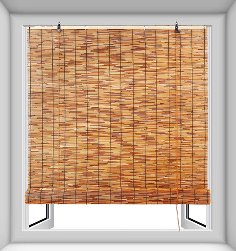 Indoor Roller Shade, Bamboo Cordless Roll up Shade for Window 20'' 24'' 26'' 28'' 34'' 36'' 38'' 48'' W 60" 72" 84" H Bamboo Light Filtering Window Blinds for Home Patio Porch Privacy(Size:32"W x 64"H DISPRA