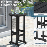 nalone 40" Outdoor Bar Table, All Weather HDPE Bar Height Patio Table Counter Round Patio Cocktail Bar Tables, Tall Bistro Pub Table for Deck, Porch, Backyard, Garden nalone