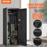 VEVOR 10-12 Rifles Gun Safe, Rifle Safe with Lock & Digital Keypad, Quick Access Tall Gun Storage Cabinet with Removable Shelf, Rifle Cabinet for Home Rifle and Shotguns VEVOR