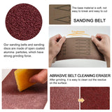 Sanding Belts and Sanding Discs Set for Power Combination Disc & Belt Sander 10 PCS 4 x 36” Aluminum Oxide Sanding Belts and 12 PCS 6” PSA Self Adhesive No-hole Sticky Back Sanding Discs(80-400 Grit) POLIWELL