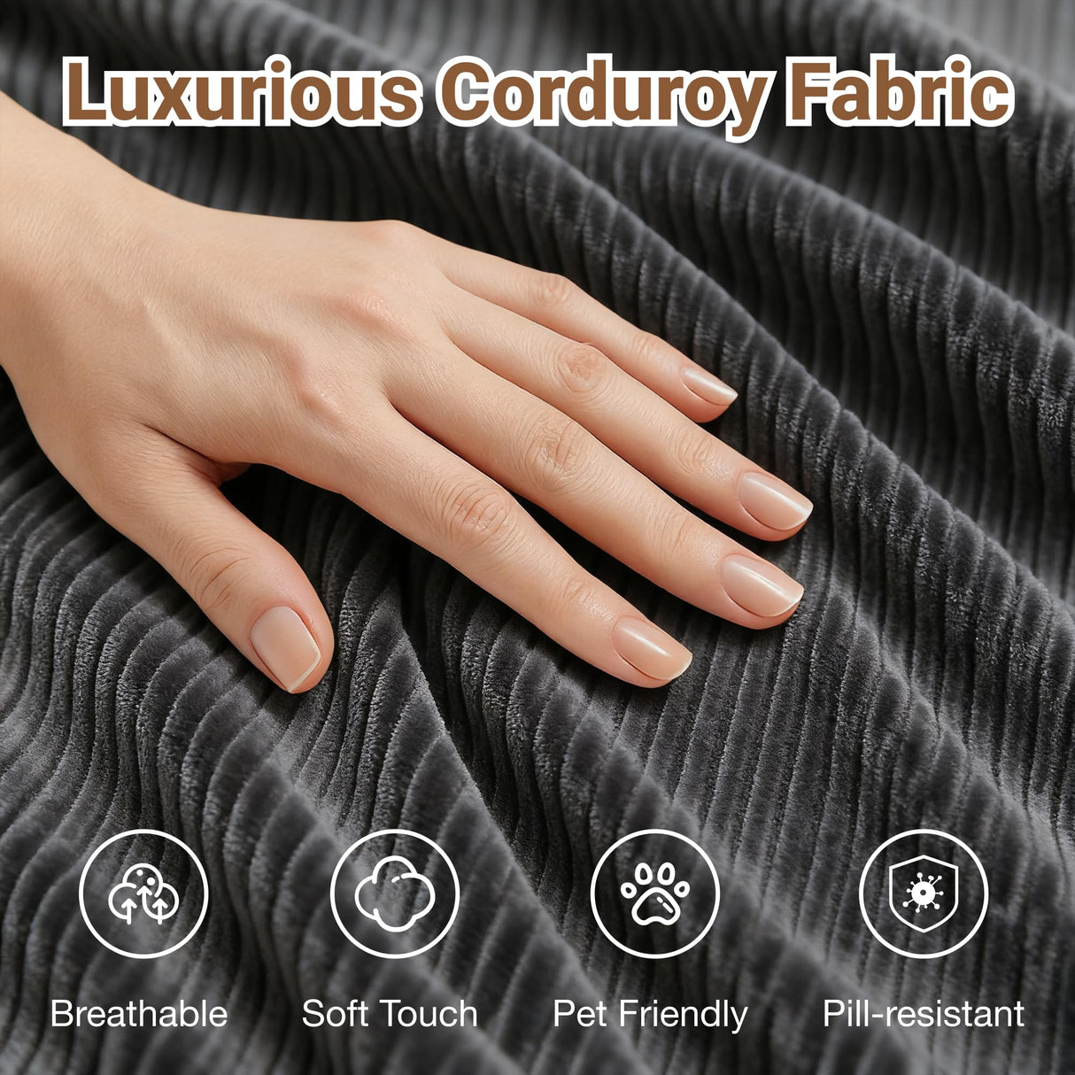 63 Inch Loveseat Sofa - Boneless Couch Plush Corduroy Upholstery, No Assembly Needed, Ultra Comfy for Small Spaces, Living Room, Bedroom & Apartment FAVSH