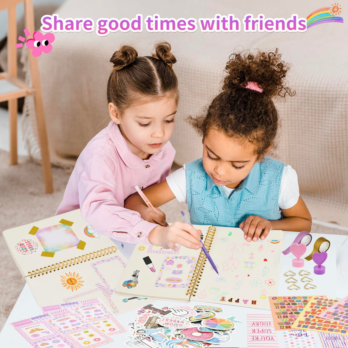 OIHEW DIY Journal Kit for Girls Ages 8-14, Stationary & Diary Set with Stickers,Birthday Gifts for 8 9 10 11 12 13 14 Year Old Girl, Scrapbook Art Crafts Kit Teen Girl Birthday Gift Idea OIHEW