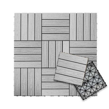 NewTechWood UltraShield Naturale 1 ft. x 1 ft. Quick Deck Outdoor Composite Deck Tile in Icelandic Smoke White (10 sq. ft. per Box) NewTechWood