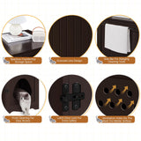 Yaheetech Cat Litter Box Enclosure, Litter Box Furniture Hidden with Towel Bar, Wooden Cat Washroom, Dog Proof Cat Litter Box Cabinet, Indoor Cat House, Side End Table, Espresso Yaheetech