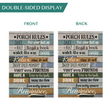AVOIN Porch Rules Slogan Wood Garden Flag Vertical Double Sided, Enjoy The View Yard Outdoor Decoration 12.5 x 18 Inch AVOIN colorlife