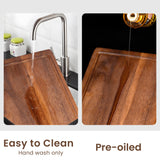 Fun Memories Black Walnut Cutting Board for Kitchen with Concealed Handles, Reversible Wood Butcher Block Cutting Board Carving Board with Juice Groove, Per 17 x 11 Inches (Gift Box) Fun Memories