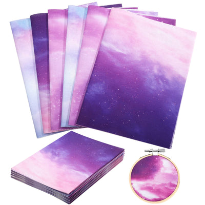 Macarrie 6 Pieces Aida Cloth 14 Count Embroidery Fabric 11.81 x 17.72 Inch Cross Aida Sky Printed Patterns Cross Cloth Embroidery for DIY Art Craft Handwork