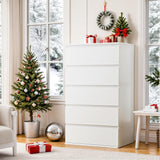 FOTOSOK White Dresser, 5 Drawer Dresser Tall White Dresser with Large Storage Space, Modern Storage Chest of Drawers, 23.6L x 17.6W x 39.1H Inch Storage Organizer Cabinet for Home, White FOTOSOK