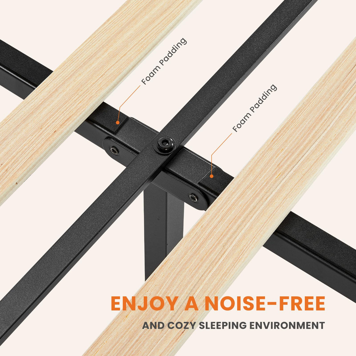 Sweetcrispy King Size Bed Frame - Fabric Upholstered Platform Bed with Headboard, 800LBS Sturdy Wooden Slats Support, No Box Spring Needed, Noise Free, Easy Assembly, Grey Sweetcrispy