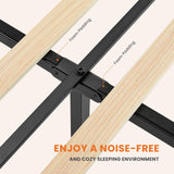 Sweetcrispy King Size Bed Frame - Fabric Upholstered Platform Bed with Headboard, 800LBS Sturdy Wooden Slats Support, No Box Spring Needed, Noise Free, Easy Assembly, Grey Sweetcrispy