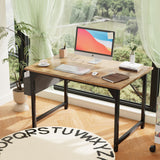 Furmax Computer Desk 40 Inch Small Office Desk with Storage Bag & Headphone Hook, Workstation for Home Office, Modern Writing Study Table (Rustic Brown) Furmax