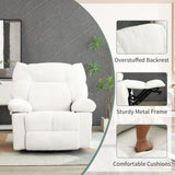 EDWELL White Power Recliner Chair, Swivel Rocking Recliner Chairs for Adults with Massage and Heated, Soft Single Reclining Swivel Sofa with USB, USB-C Ports for Living Room EDWELL