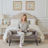 Madison Park Accent Bench, Upholstered with Nailhead Trim, & Padded Seat Entryway Bench Small, End of Bed Bench with Back, 49.5" W x 19.25" D x 23" H, Grey Madison Park