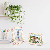 Lesnala 6Pcs Unfinished Wood Picture Frames with 4 Sheets Crystal Diamond Stickers Crafts DIY Kits for Adults Kids Party Present Fits 4 X 6 Inch Photo Lesnala