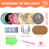 CYNART 8 PCS Cocktail Diamond Art Coasters Kit with Holder, Cocktail Diamond Painting Coasters Complete Kit, Gem Art Coaster for Women, Teens and Beginners, Relaxing DIY Craft Gift CYNART