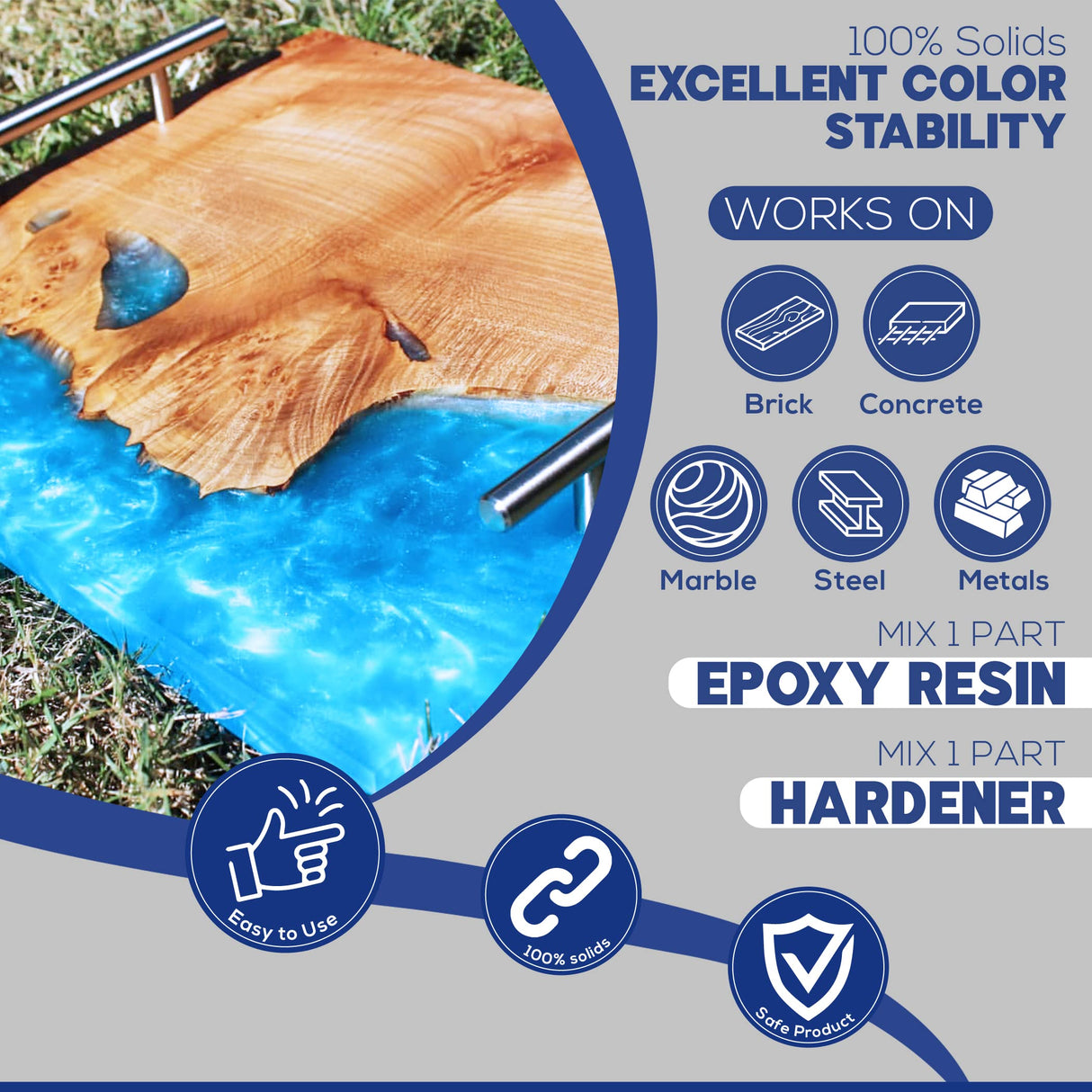 Magic Resin | 2 Gallon (7.6 L) | Premium Quality Clear Epoxy Resin Kit | Non-Toxic | High Gloss Thick Clear Coat | for Table Tops, Bar Tops, Counter Tops & Arts | Great Color Stability | 100% Solids Magic Resin