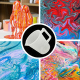 Paint Cup With Handle, Silicone Split Cup, Acrylic Pouring Strainers, Scrapers Kit for DIY Paint, Resin Molds, Epoxy Resin Art and Creating Unique Patterns Art Supplies FASALX