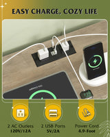 WLIVE Night Stand Set of 2 with Charging Station, Nightstands with Wood Drawers and Open Shelf, Bed Side Tables Living Room, Bedroom, Modern End Table Set 2, Greige WLIVE