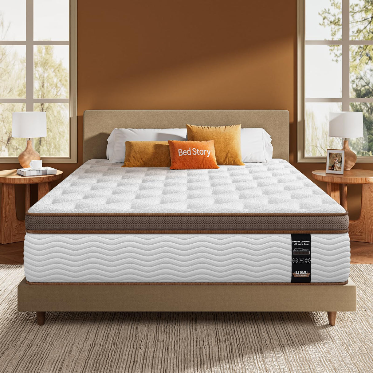 BedStory Full Size Mattress - 14 Inch Medium Firm Hybrid Mattress with 2.0mm Advanced Pocket Springs - Orthopedic Spine Alignment and Motion Isolation, CertiPUR-US Certified BedStory