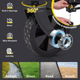 Ladkou Collapsible Foldable Wagon, Heavy Duty Beach Wagon Cart with 140L Capacity and 220LBS Load, Portable Utility Grocery Wagon for Outdoor Camping Garden, Black Ladkou