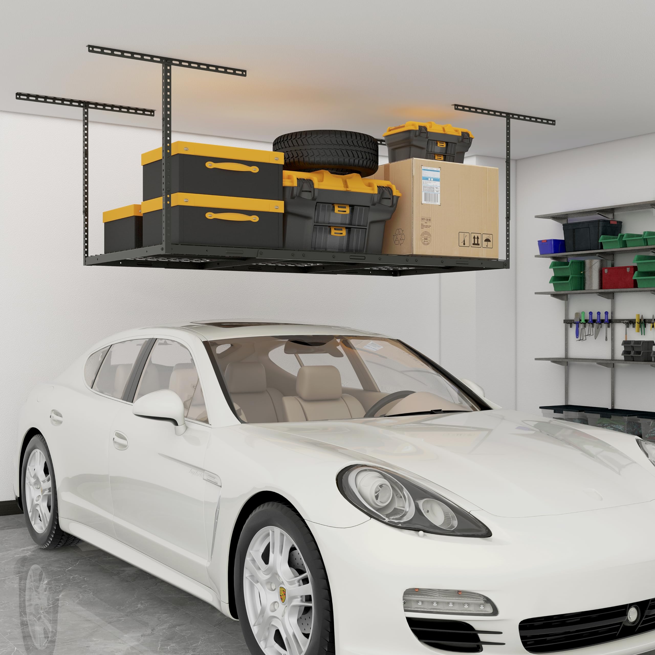 eShelf 3x6ft Overhead Garage Storage Rack, Heavy duty metal garage ...