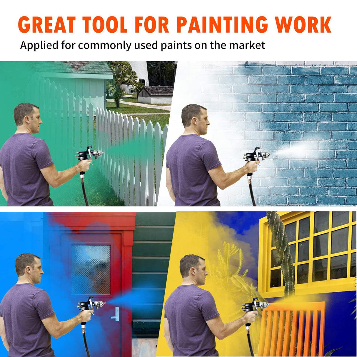 Spray Paint Pressure Pot Tank,2L Paint Sprayer for House Painting,2mm Nozzle Pressure Pot Spray Gun,10FT Air & Fluid Hose,Air Pressure Paint Pressure Pot Architecture Construction Automotive,45PSI Max YESMRO