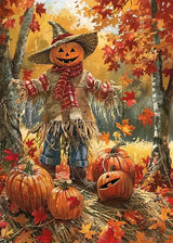 Fall Pumpkin Scarecrow Leaf Diamond Art Kits for Adults, 5D Diamond Painting Kits for Adults Beginners, DIY Full Round Drill Diamond Dot Painting Gem Art Kits for Adult, Home Wall Decor 11.8x15.7 Inch VCLKDIY