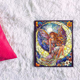 ZUVRDIAI Stained Glass Moon Woman Art Paint by Numbers Kits 16x20 Inch Canvas Moon Fairy Crescent Flowers Stars DIY Oil Painting for Adults Beginner with Brushes Acrylic Paints Drawings(No Frame) ZUVRDIAI