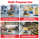 ZKH Hydraulic Lift Cart, 2200lb Capacity, 38" Max Lifting Height, Single Scissors Lift Table with Locking Wheels and Overload Bar for Safe Operations, Ideal for Material Handling and Freight Lifting ZKH