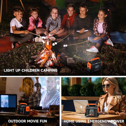 Portable Power Station 300W 257wh Lithium Battery Bailibatt Small Portable Generator for Home Use Camping Travel Emergency Hunting Outdoor, Large Power Bank with AC Outlet for Laptop - WoodArtSupply