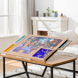 Tektalk Jigsaw Puzzle Table with Integrated Adjustable Stand/Bracket and Removable Cover, for Up to 1500 Pieces (with Integrated Adjustable Stand & Removable Cover) Tektalk