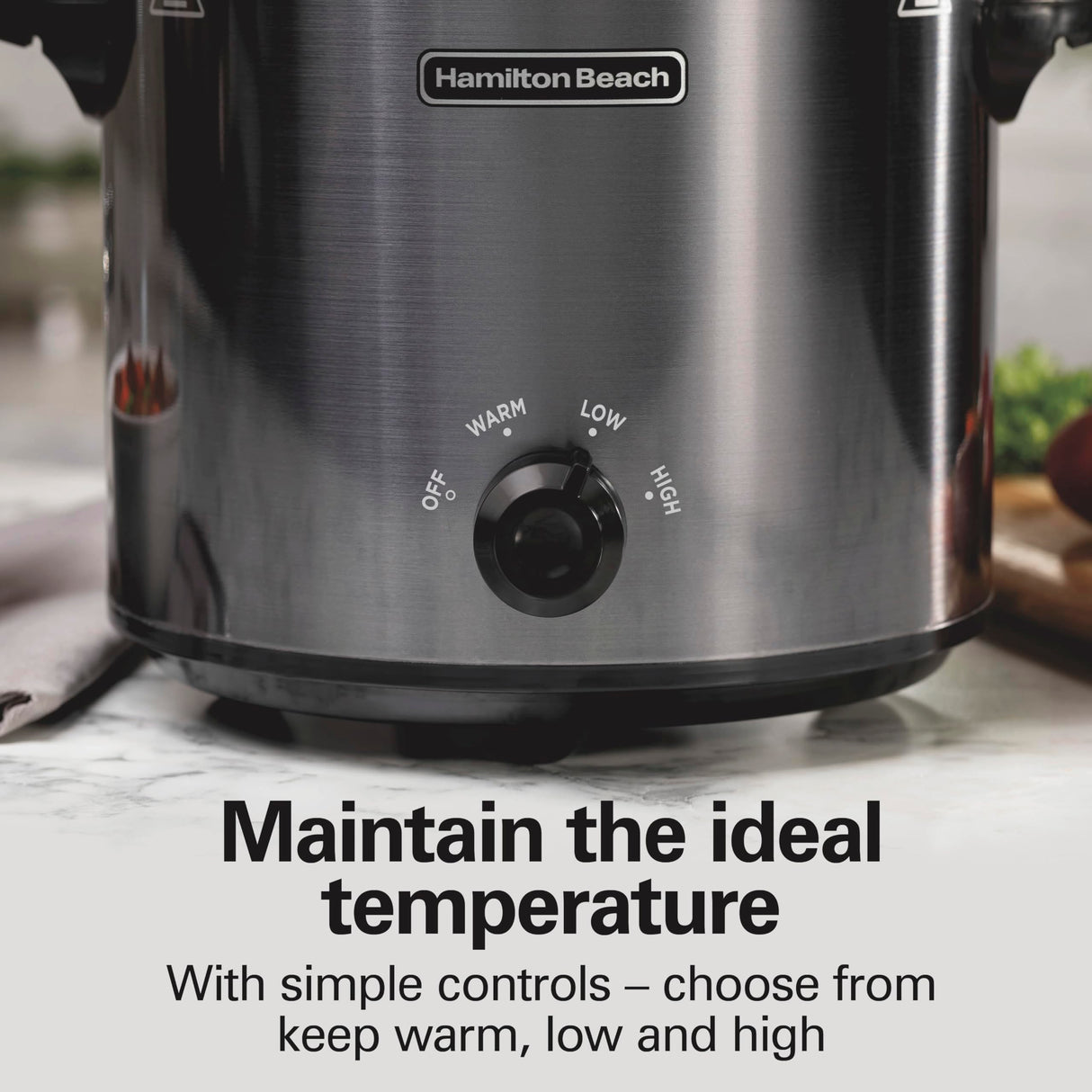 Hamilton Beach 4-Quart Slow Cooker with 3 Cooking Settings, Dishwasher-Safe Stoneware Crock & Glass Lid, Brushed Gray(33240) Hamilton Beach