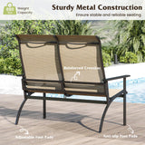 Tangkula Outdoor Adirondack Bench Chair, 2-Person Patio Garden Bench with High Back and Armrests, 880 lbs Weight Capacity, Front Porch Loveseat Furniture for Deck, Lawn and Backyard (Coffee) Tangkula