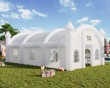 Albott 40x23x15 FT Commercial Inflatable Wedding Tent, 210D Oxford Fabric Portable Heavy Duty Party Tent with 2 Roll-Up Doors & 8 Sand Bags, Gazebo Event House for Wedding Birthday Backyard Party Albott