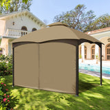 Gazebo Universal Replacement Privacy Curtain - Wonwon Privacy Panel Canopy Side Wall with Zipper for 10' x 12' Outdoor Gazebo (Khaki) Wonwon