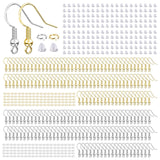 Hypoallergenic Earring Hooks, 600 Pcs Earring Making Supplies Kit with Earring Hooks, Jump Rings and Earring Backs for Jewelry Making (Silver and Gold) Aiythouy