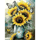 EMIEAUFG Creative Paint by Number Kit for Adults,Butterfly Sunflower DIY Paint by Numbers Set for Home Decor and Gifting - 12x16 Inch EMIEAUFG
