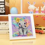 Elephant Diamond Art Painting Kits for Kids with Frame, Animal Diamond Art for Kids Ages 4-8-12, Easy Kid Gem Painting Kit with Beautiful Package for Gift Home Wall Decor (7x7 inch) xackcme