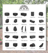 Porch Shield Patio Table Cover - Waterproof Outdoor Dining Table and Chairs Furniture Set Cover Rectangular - 125 x 73 inch, Black Porch Shield